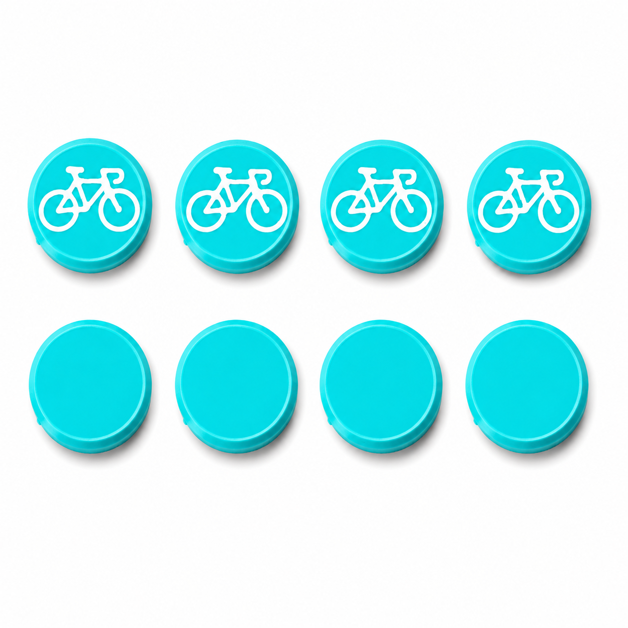 Aimants pour dossards de cyclisme – Turquoise – Lot de 8