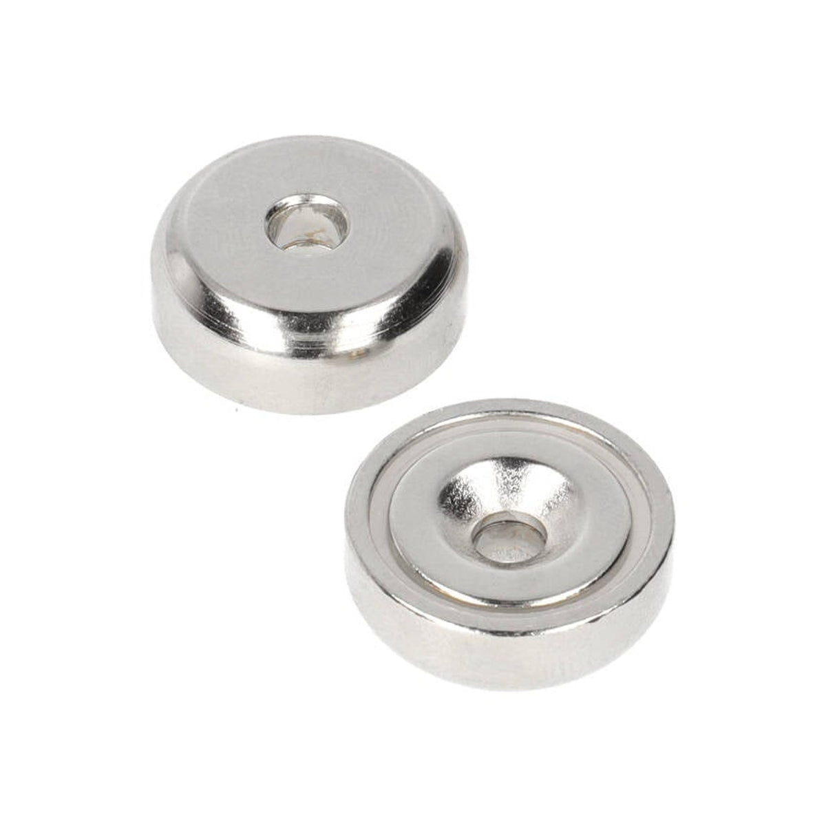 Aimant en néodyme Ø 20 x 6 mm N40 NiCuNi, trou percé/zingué