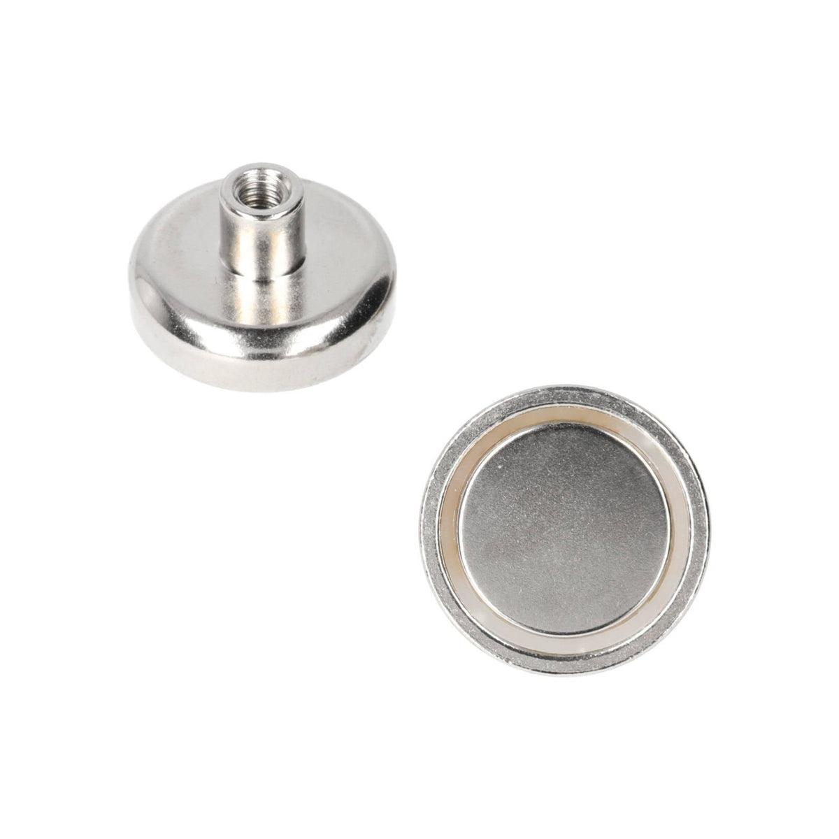 Neodym Topfmagnet Ø32 x 8 mm N40 NiCuNi Gewindebuchse M6