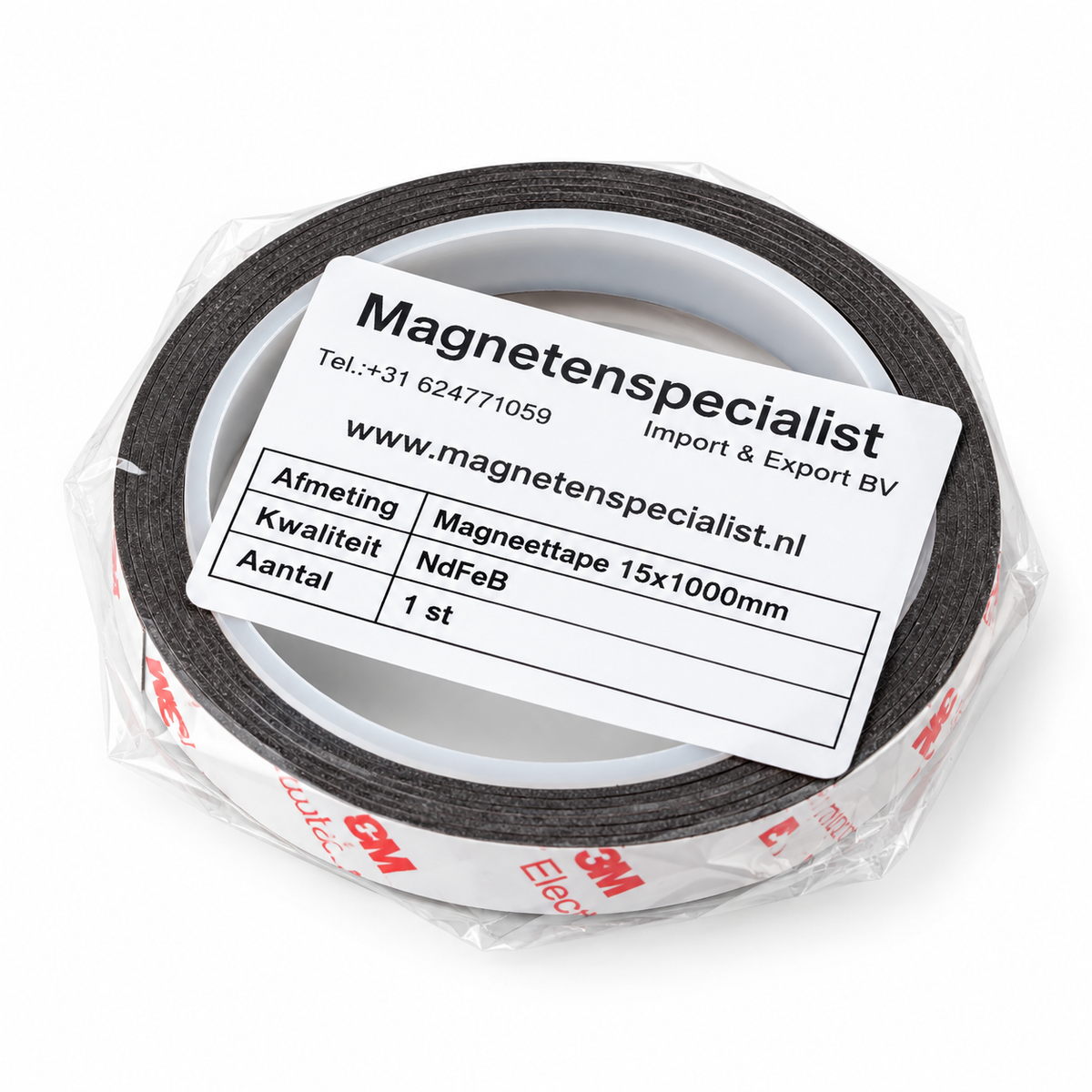Zelfklevende Neodymium Magneetband 15 x 1000 mm