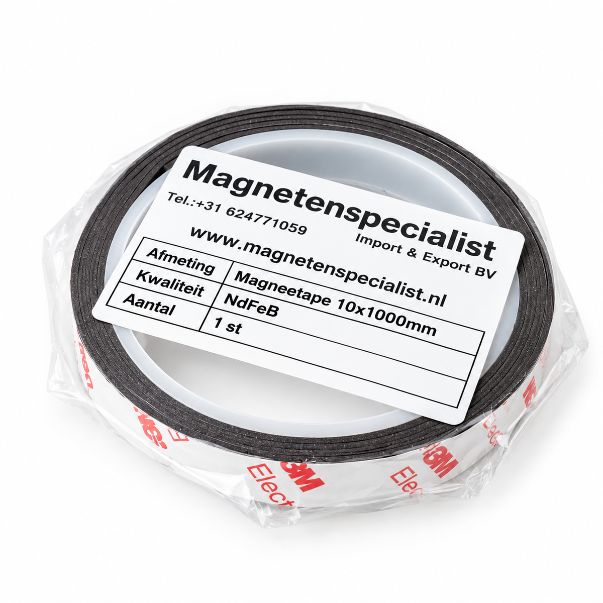Neodymium Magnetic Strip 10 x 1000 mm N48 Self-Adhesive