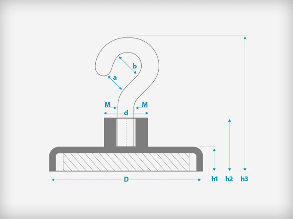 Neodymium Oogmagneet Ø13 x 5 mm N40 Stalen Pot NiCuNi - Magnetenspecialist Import & Export B.V.