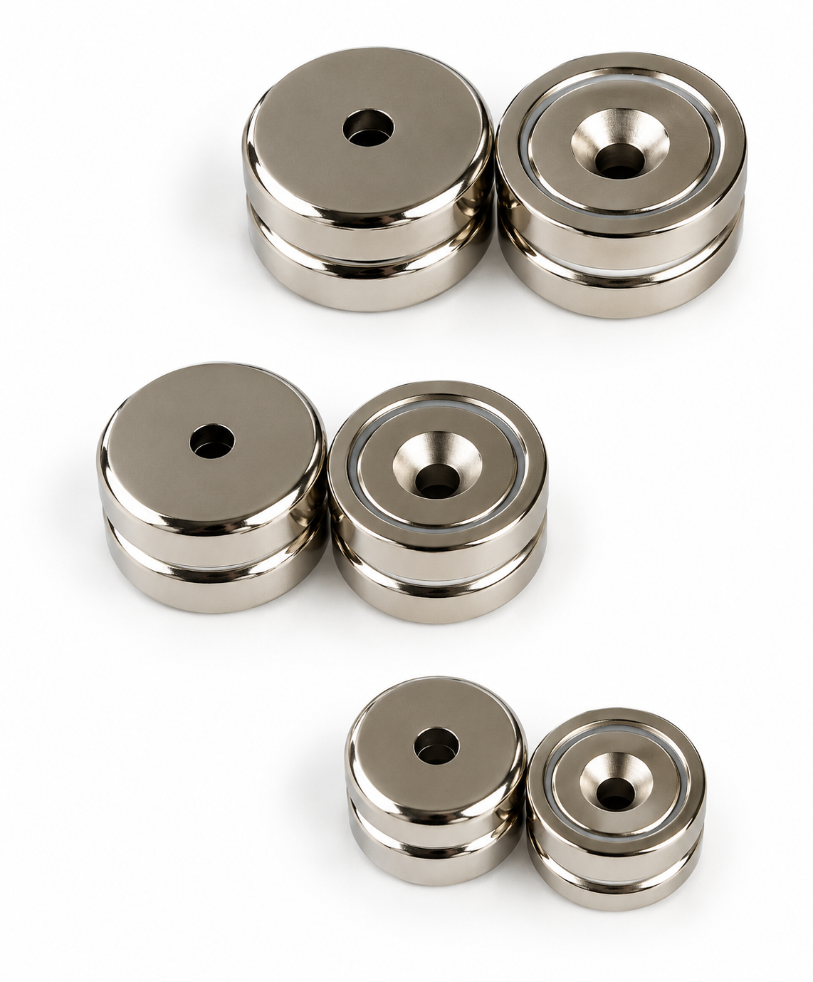 Screw Magnets Starter Pack – 10 Strong Magnets with Countersunk Hole in 3 Sizes