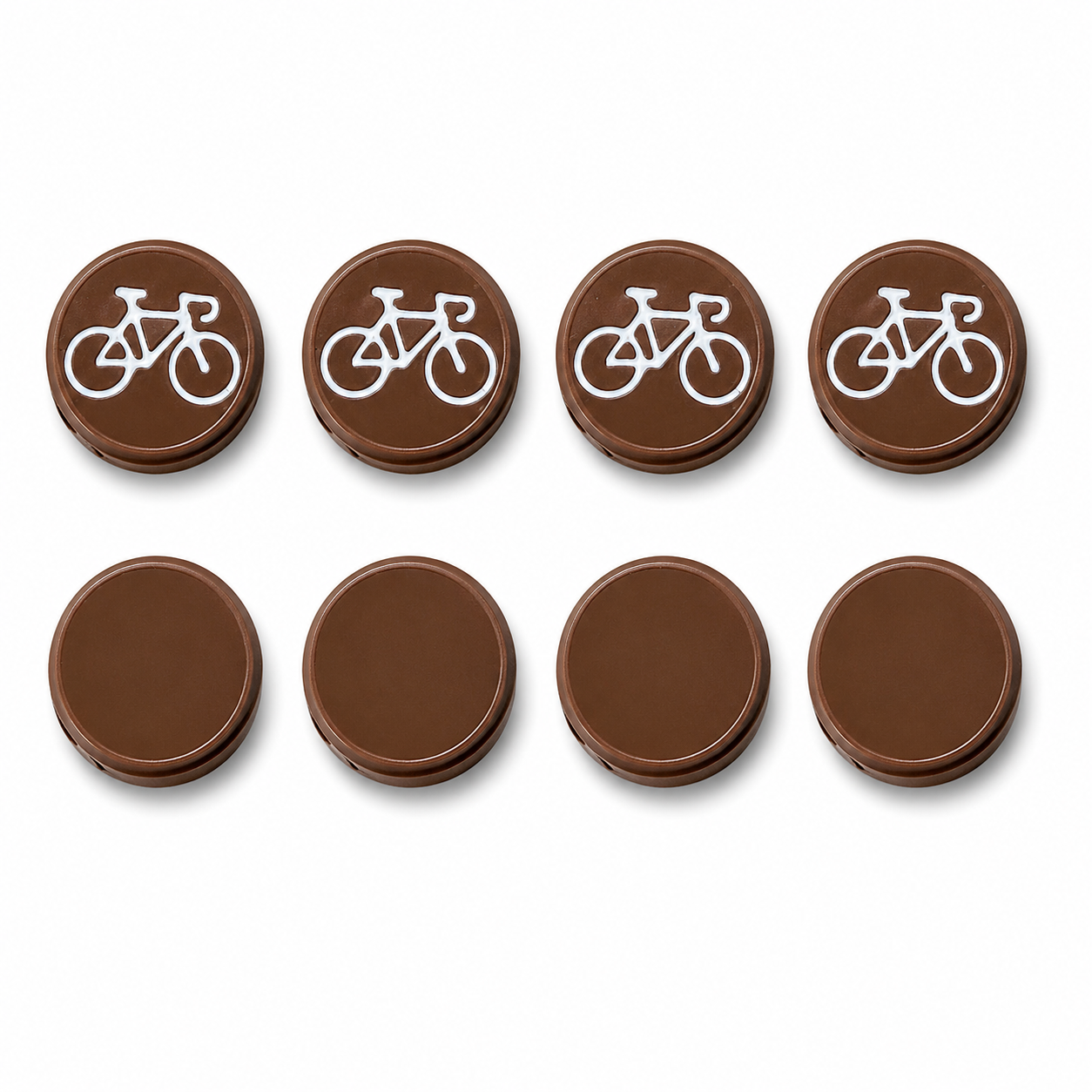 Aimants pour dossards de cyclisme – Marron – Lot de 8