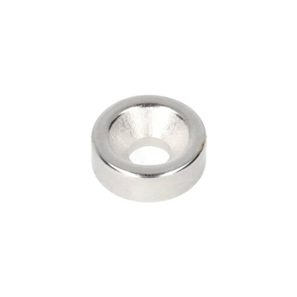 Aimant annulaire en néodyme Ø 10 x Ø 7,1 x 3,5 mm N35 NiCuNi avec trou percé/alésé, pôle sud
