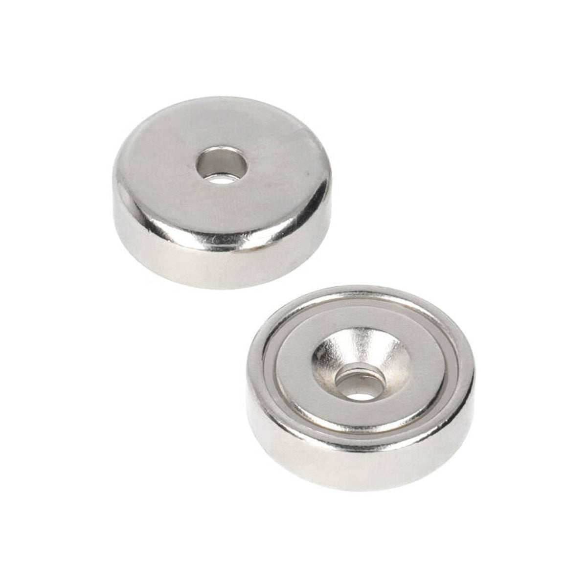 Neodymtopfmagnet Ø25 x 8 x 5,5 mm N40 NiCuNi Bohr-/Senkloch