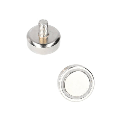 Aimant en néodyme Ø 20 x 6 mm N40, tige filetée en NiCuNi M6