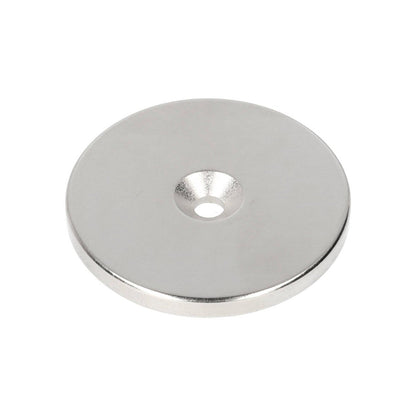 Neodym-Ringmagnet Ø42 x Ø9,5 x 4 mm N35 NiCuNi mit Bohr-/Senkloch Südpol