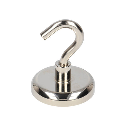 Neodymium Hook Magnet Ø40 x 8 mm N40 steel pot NiCuNi