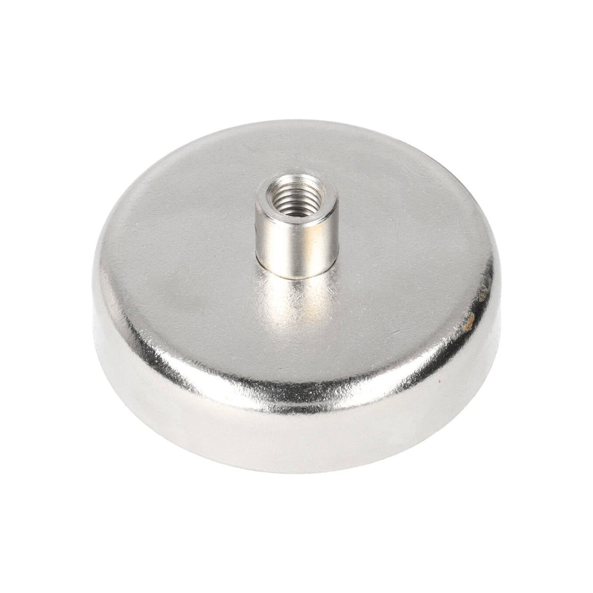 Neodym-Topfmagnet Ø60 x 15 mm N40 NiCuNi mit Gewindebuchse M8
