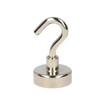 Neodymium Hook Magnet Ø20 x 7 mm N40 steel pot NiCuNi