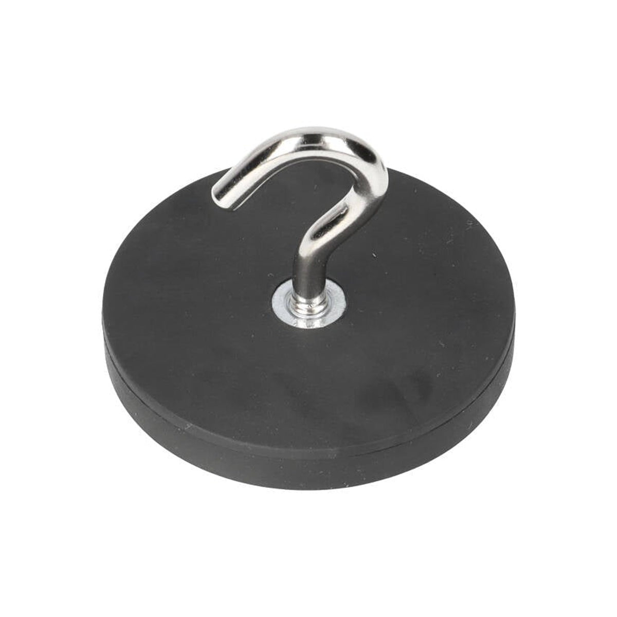 Neodymium Hook Magnet Ø43 x 6 mm N40 steel pot rubber coated M4