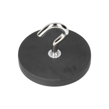 Neodymium Hook Magnet Ø43 x 6 mm N40 steel pot rubber coated M4