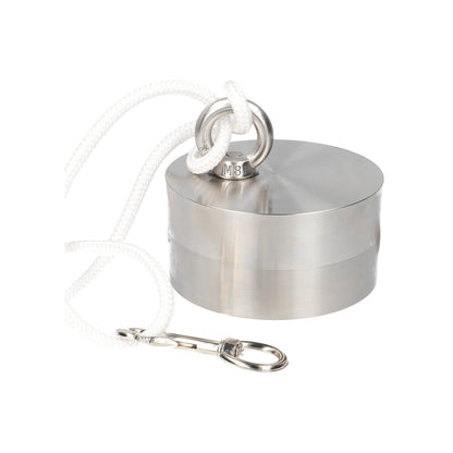 Neodym-Suchmagnet Ø100 x 50 mm 500 kg Zugkraft NiCuNi – Set mit 25 m Seil, Ringmutter, Bolzen und Karabiner