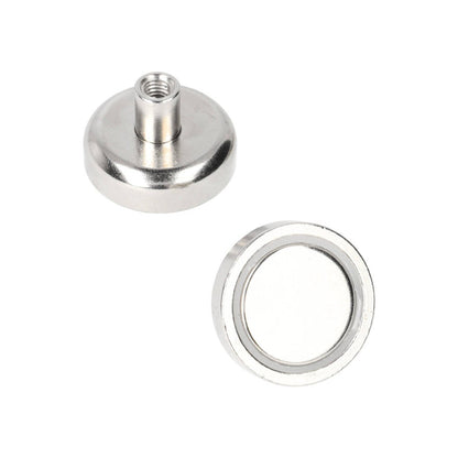 Aimant en néodyme Ø 25 x 7 mm N40, douille filetée NiCuNi M5