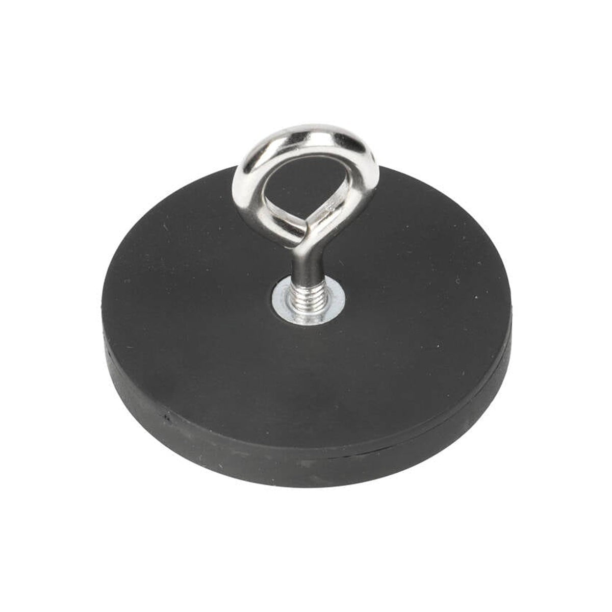 Neodymium Eye Magnet Ø43 x 6 mm N40 steel pot rubber coated M4