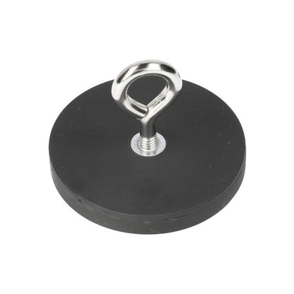 Neodymium Eye Magnet Ø43 x 6 mm N40 steel pot rubber coated M4