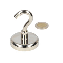 Neodymium Hook Magnet Ø60 x 18 mm N40 steel pot NiCuNi
