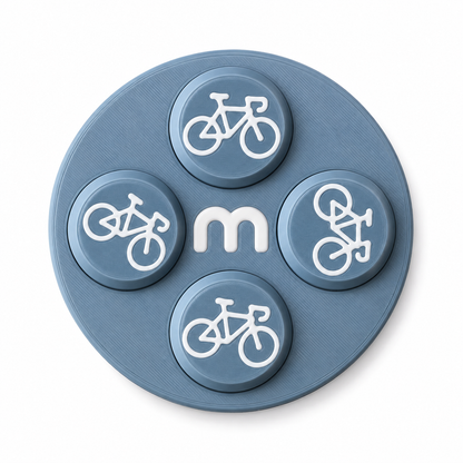 Aimants pour dossards de cyclisme – Gris acier – Jeu de 8