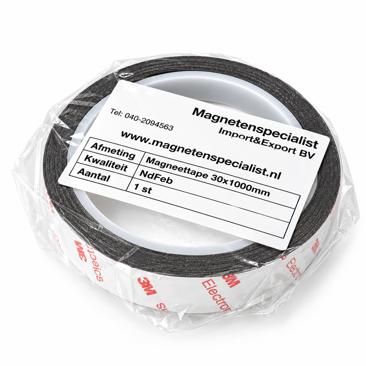 Zelfklevende Neodymium Magneetband 30 x 1000 mm