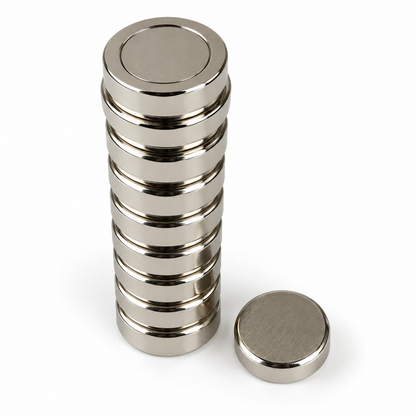 Memoset – 10 aimants puissants pour tableau blanc et vitre (Ø25 x 3 mm)