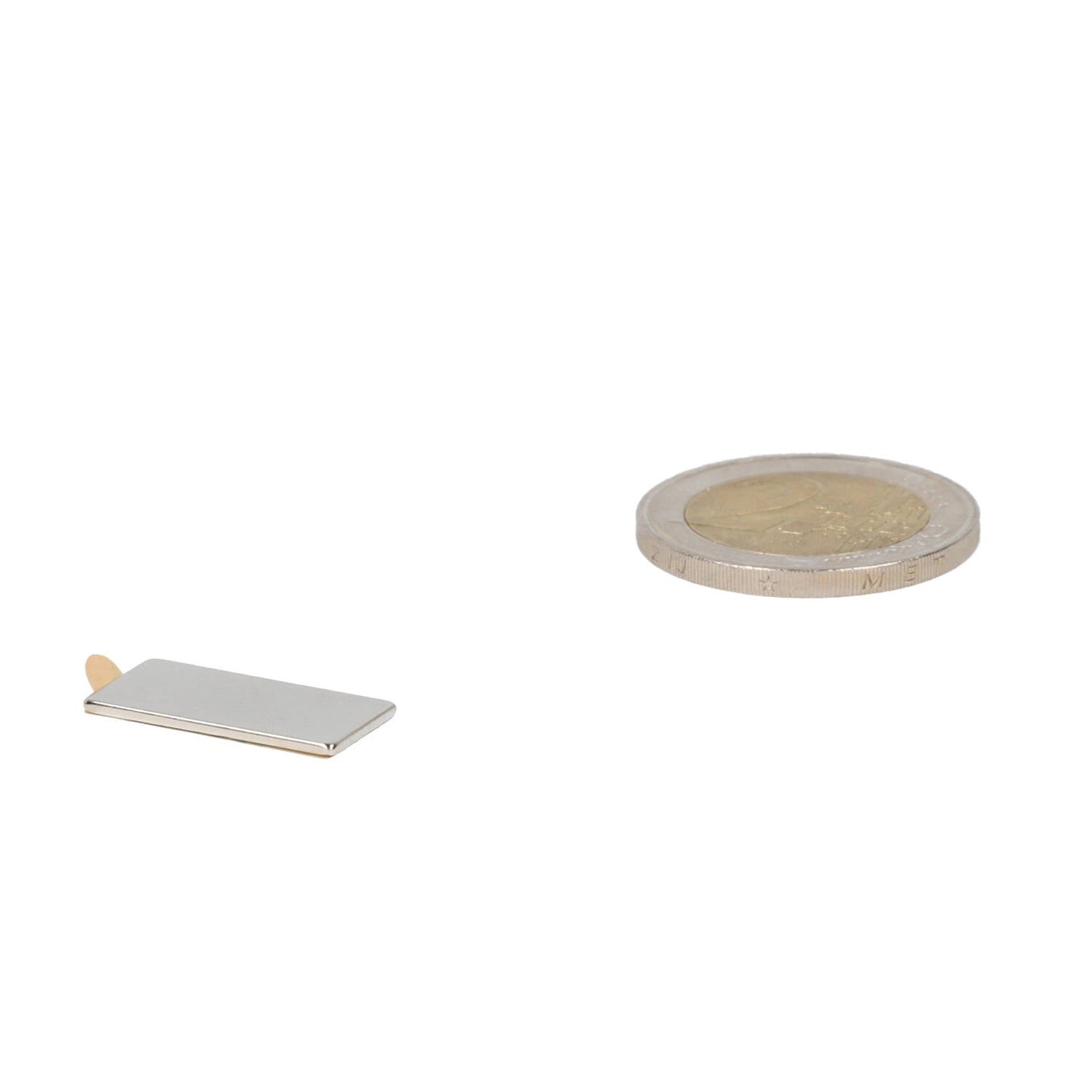 Neodymium Blokmagneet 20 x 10 x 1 mm N45 zelfklevend NiCuNi - Magnetenspecialist Import & Export B.V.