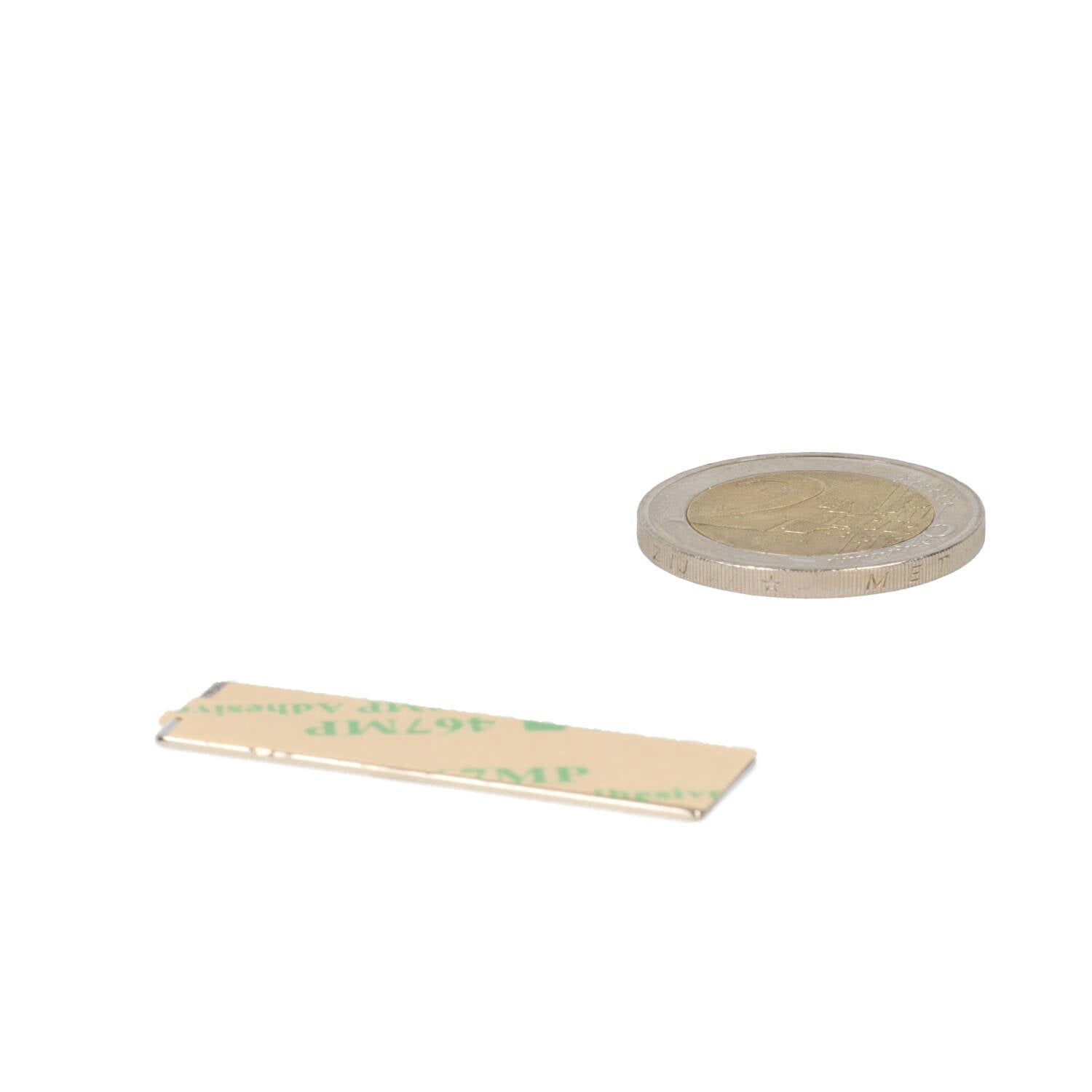 Neodymium Blokmagneet 40 x 12 x 1 mm N45 zelfklevend NiCuNi - Magnetenspecialist Import & Export B.V.