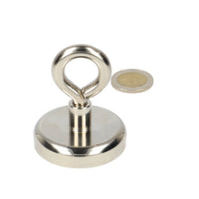 Neodymium Oogmagneet Ø50 x 12 mm N40 Stalen Pot NiCuNi - Magnetenspecialist Import & Export B.V.