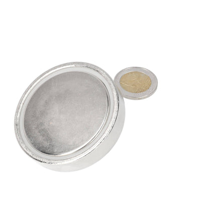 Neodymium Oogmagneet Ø60 x 18 mm N40 Stalen Pot NiCuNi - Magnetenspecialist Import & Export B.V.
