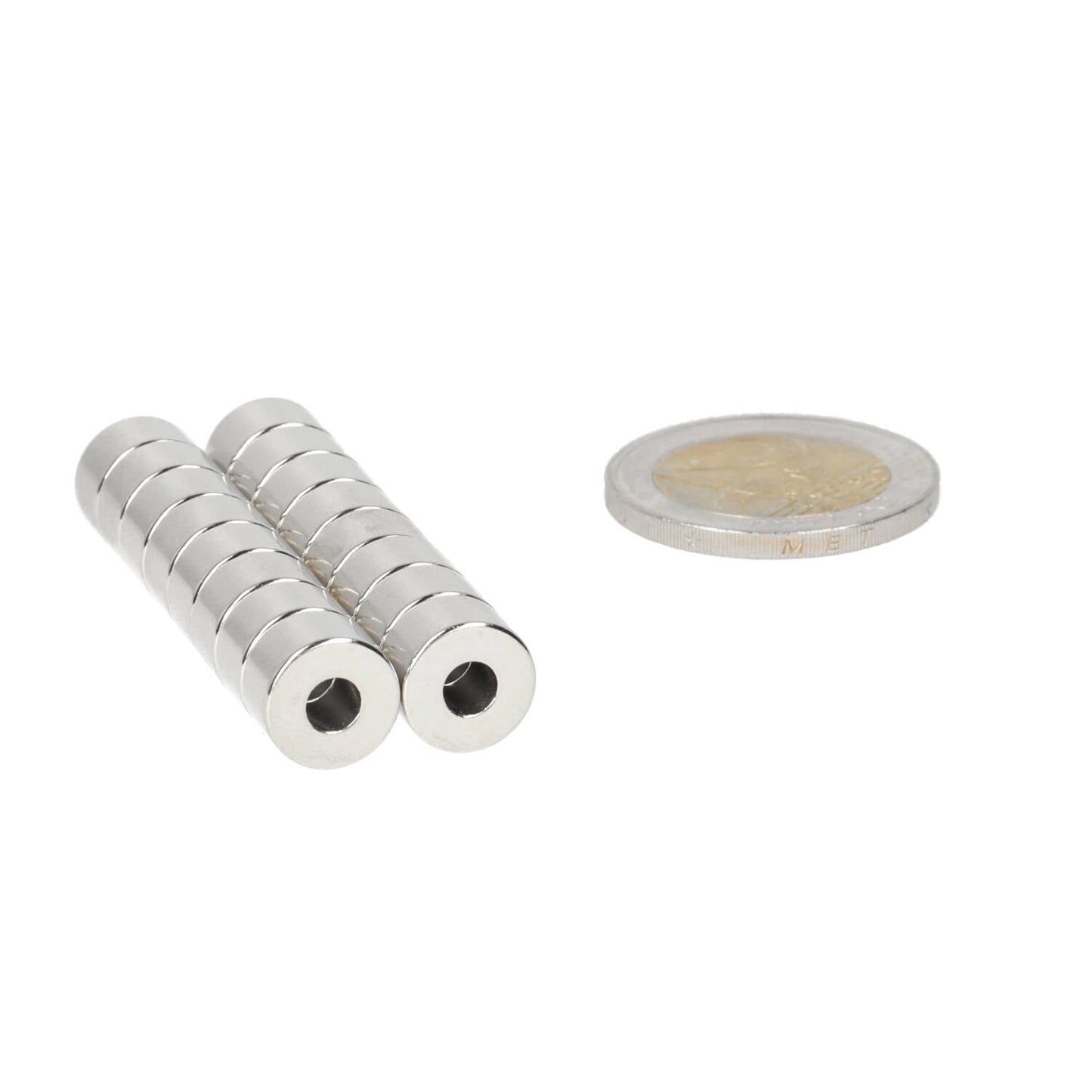 Neodymium Ringmagneet Ø10 x Ø4 x 6 mm N50 NiCuNi - Magnetenspecialist Import & Export B.V.
