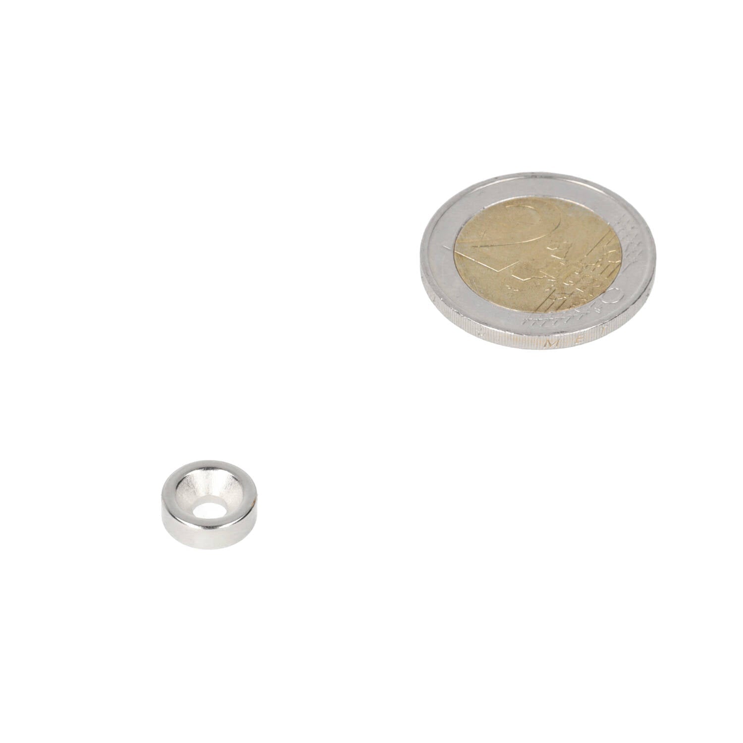 Neodymium Ringmagneet Ø10 x Ø7,1 x 3,5 mm N35 NiCuNi met boor-/verzinkgat Zuidpool - Magnetenspecialist Import & Export B.V.