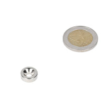Neodymium Ringmagneet Ø12 x Ø8,1 x 4 mm N35 NiCuNi met boor-/verzinkgat Zuidpool - Magnetenspecialist Import & Export B.V.
