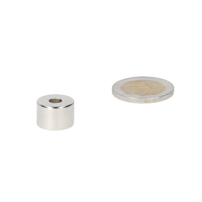 Neodymium Ringmagneet Ø15 x Ø5,1 x 10 mm N45 NiCuNi - Magnetenspecialist Import & Export B.V.