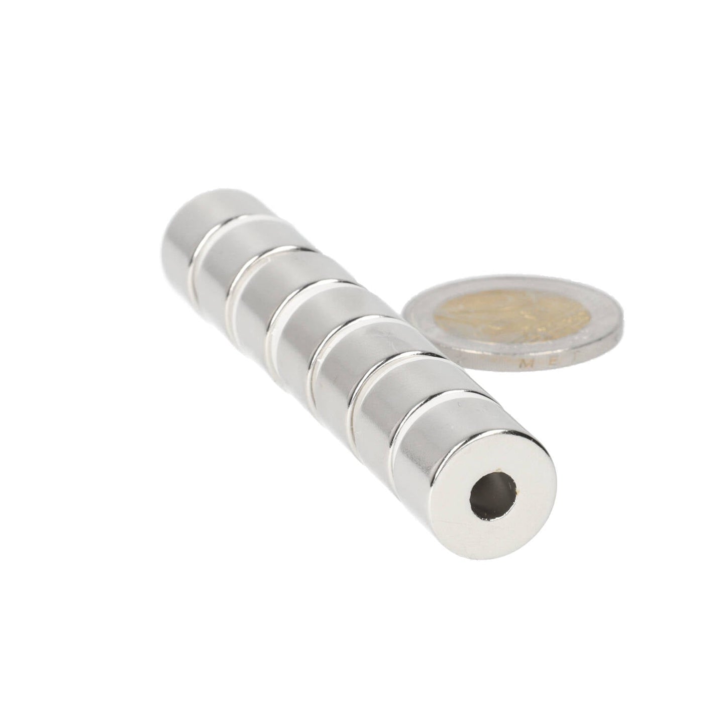 Neodymium Ringmagneet Ø15 x Ø5,1 x 10 mm N45 NiCuNi - Magnetenspecialist Import & Export B.V.