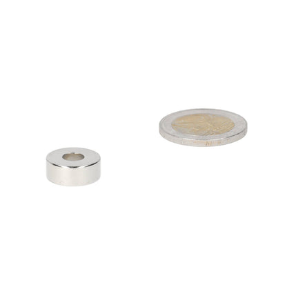 Neodymium Ringmagneet Ø15 x Ø6 x 6 mm N50 NiCuNi - Magnetenspecialist Import & Export B.V.