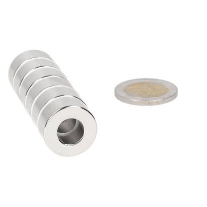 Neodymium Ringmagneet Ø20 x Ø10 x 10 mm N50 NiCuNi - Magnetenspecialist Import & Export B.V.