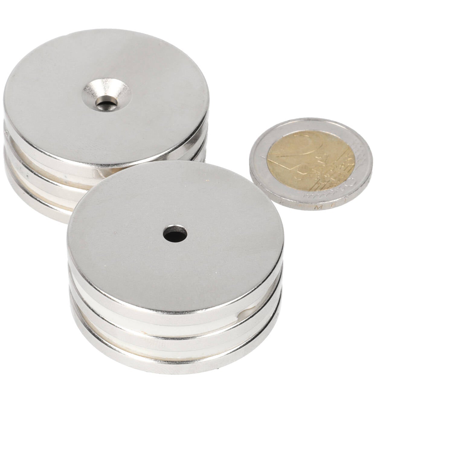 Neodymium Ringmagneet Ø42 x Ø9,5 x 4 mm N35 NiCuNi met boor-/verzinkgat Noordpool - Magnetenspecialist Import & Export B.V.