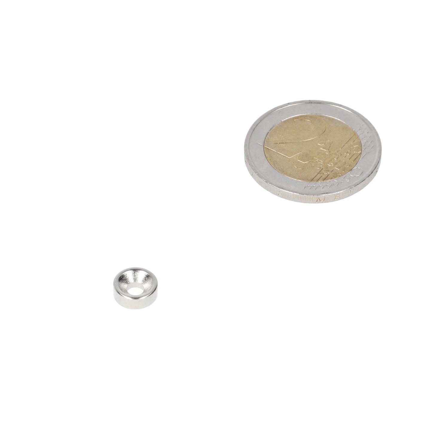 Neodymium Ringmagneet Ø8 x Ø6 x 3 mm N35 NiCuNi met boor-/verzinkgat Zuidpool - Magnetenspecialist Import & Export B.V.