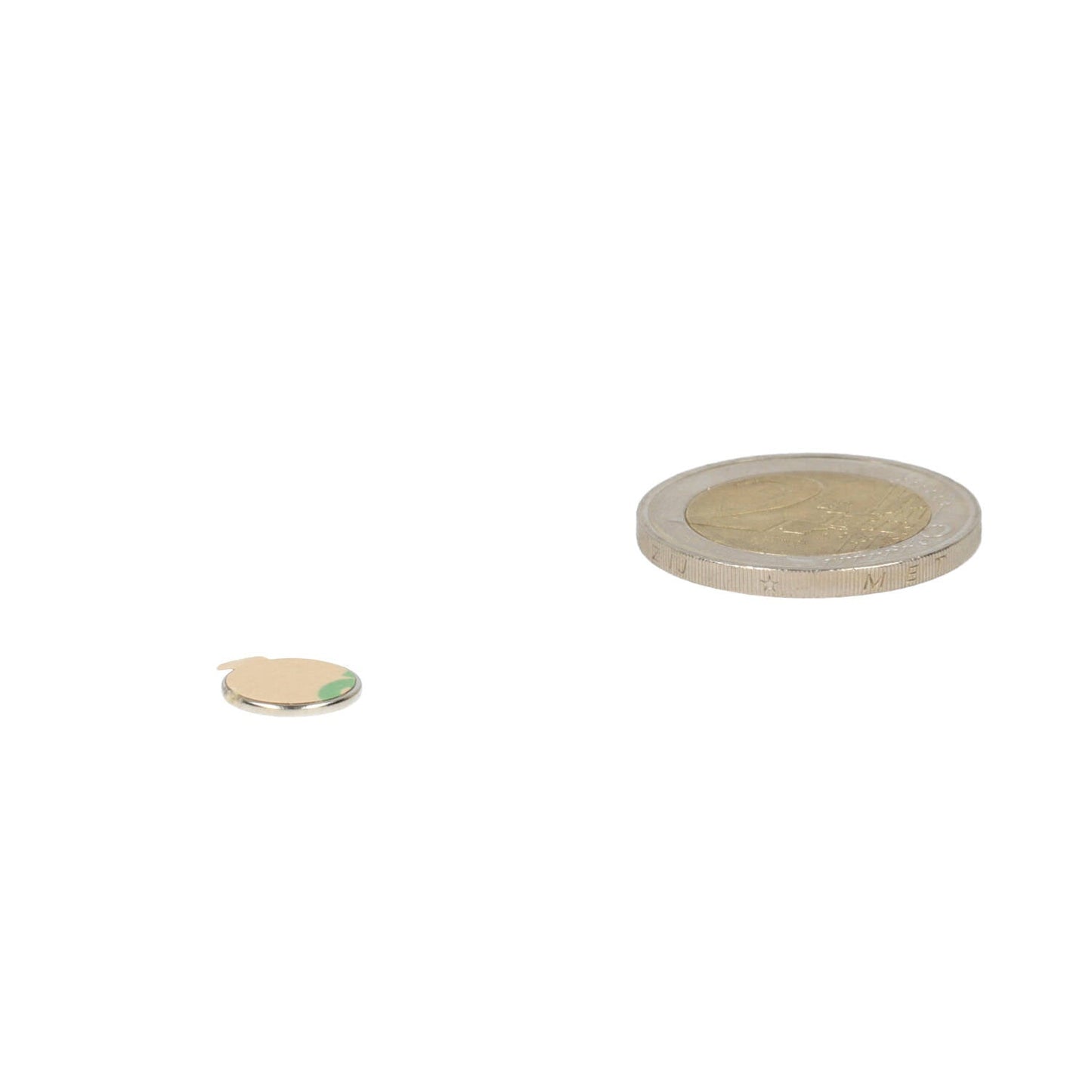 Neodymium Schijfmagneet Ø10 x 1 mm N45 NiCuNi zelfklevend - Magnetenspecialist Import & Export B.V.