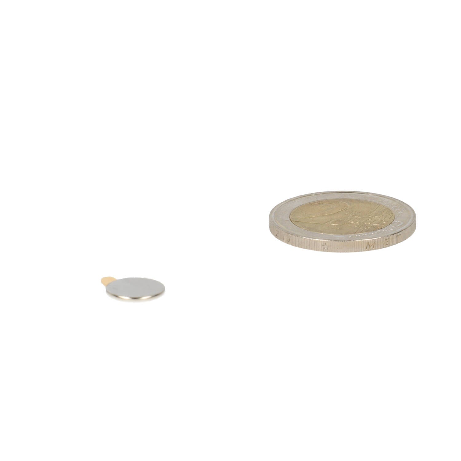 Neodymium Schijfmagneet Ø10 x 1 mm N45 NiCuNi zelfklevend - Magnetenspecialist Import & Export B.V.