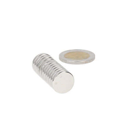 Neodymium Schijfmagneet Ø15 x 3 mm N48 NiCuNi - Magnetenspecialist Import & Export B.V.