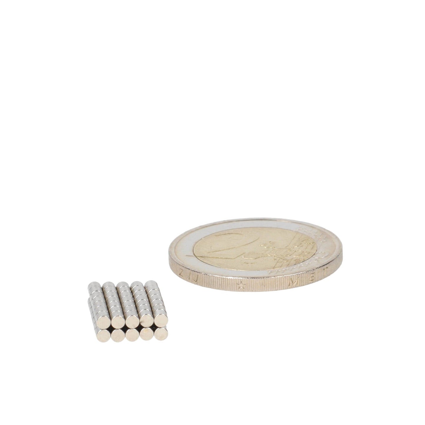 Neodymium Schijfmagneet Ø2 x 2 mm N52 NiCuNi - Magnetenspecialist Import & Export B.V.
