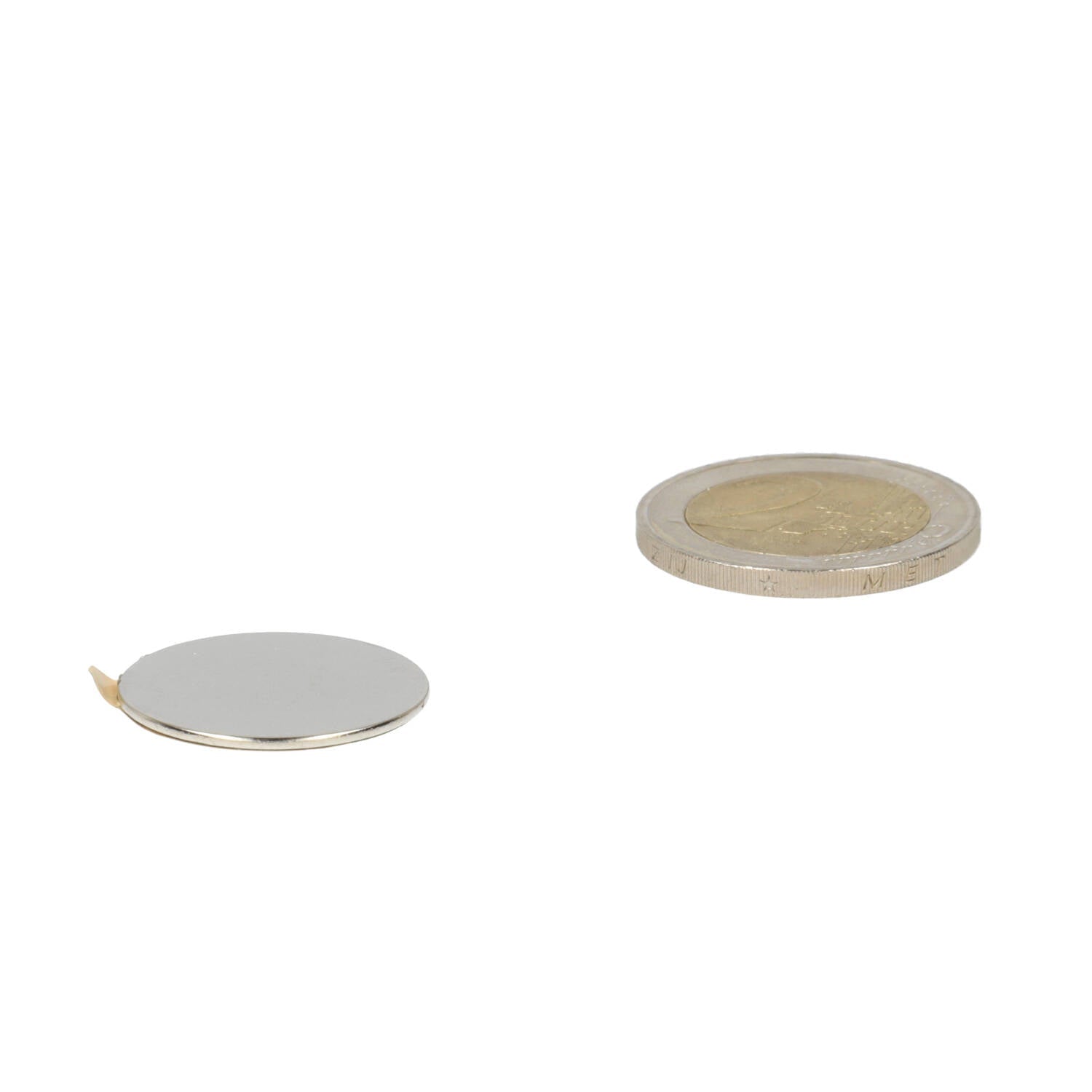 Neodymium Schijfmagneet Ø22 x 1 mm N48 NiCuNi zelfklevend - Magnetenspecialist Import & Export B.V.