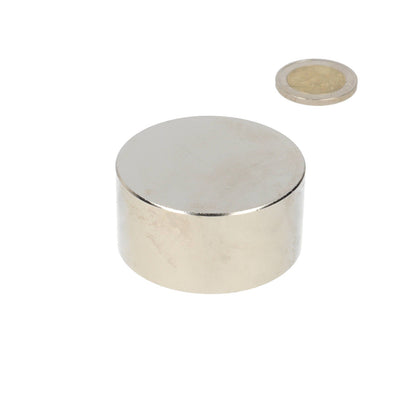 Neodymium Schijfmagneet Ø50 x 25 mm N48 NiCuNi - Magnetenspecialist Import & Export B.V.