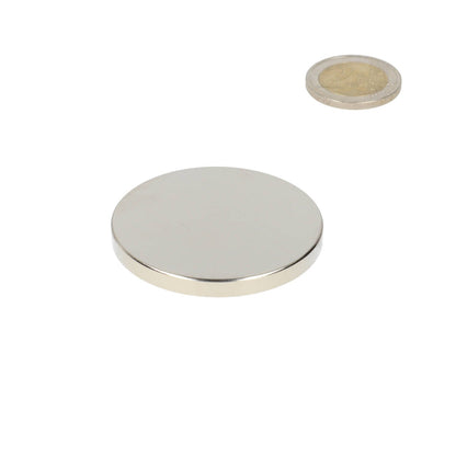 Neodymium Schijfmagneet Ø50 x 5 mm N48 NiCuNi - Magnetenspecialist Import & Export B.V.