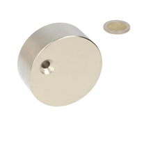 Neodymium Schijfmagneet Ø60 x 25 mm N48 NiCuNi met met boor-/verzinkgat - Magnetenspecialist Import & Export B.V.