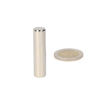 Neodymium Staafmagneet Ø10 x 40 mm N48 NiCuNi - Magnetenspecialist Import & Export B.V.