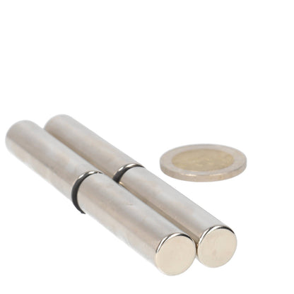 Neodymium Staafmagneet Ø12 x 50 mm N50 NiCuNi - Magnetenspecialist Import & Export B.V.