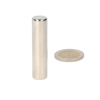 Neodymium Staafmagneet Ø12 x 50 mm N50 NiCuNi - Magnetenspecialist Import & Export B.V.