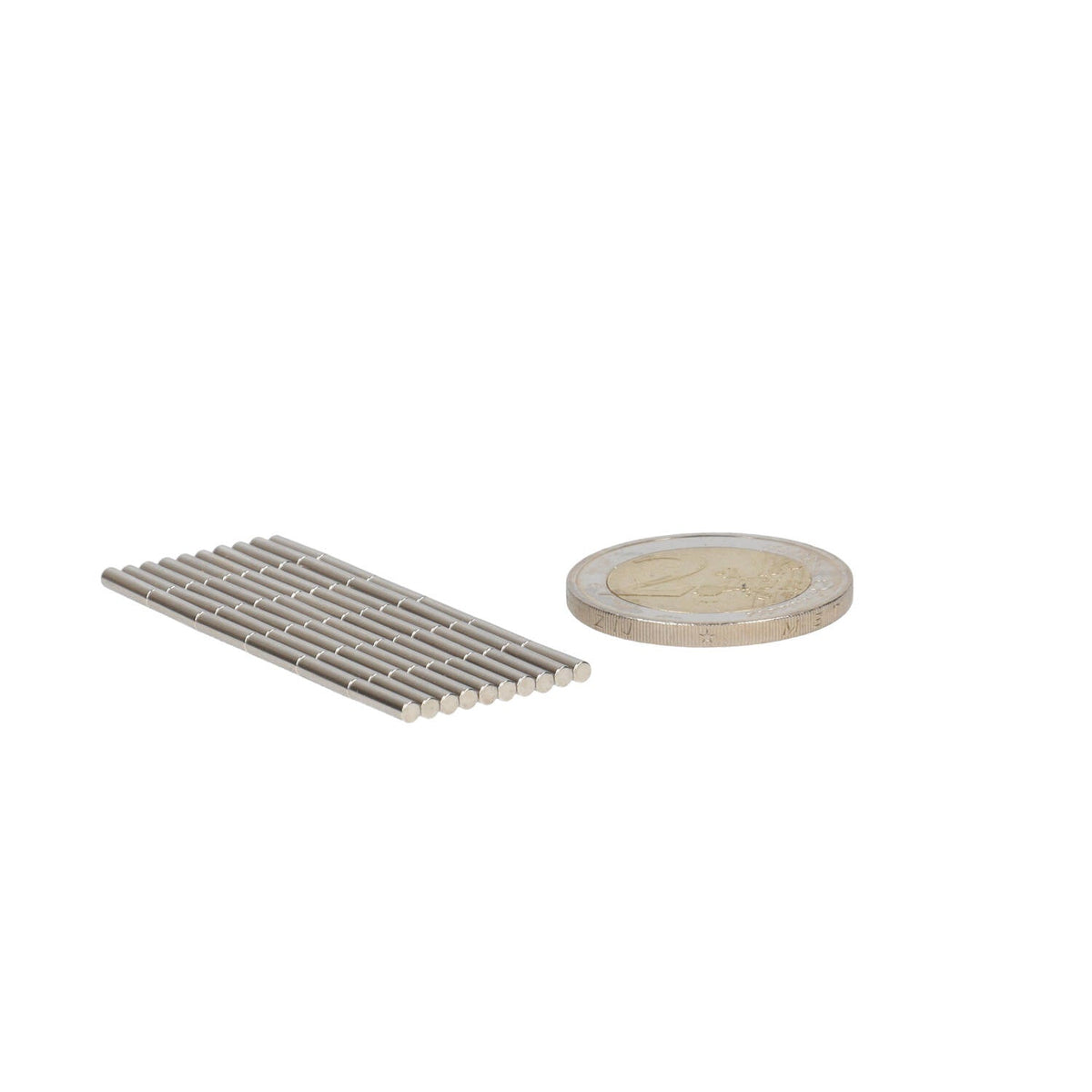 Neodymium Staafmagneet Ø2 x 8 mm N50 NiCuNi - Magnetenspecialist Import & Export B.V.